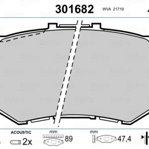 Placute frana HONDA CIVIC VIII limuzina (FD, FA) 1.3 IMA (FA3, FD3) benzina/elector 95 cai VALEO 301682