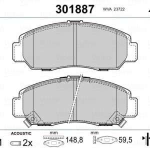 Placute frana HONDA CIVIC VIII limuzina (FD, FA) 1.8 (FD1, FD7, FA1) benzina 140 cai VALEO 301887