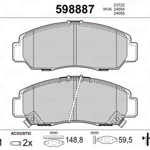 Placute frana HONDA CIVIC IX (FK) 1.4 i-VTEC (FK1) benzina 99 cai VALEO 598887