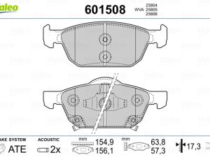 Placute frana HONDA CIVIC X hatchback (FC_, FK_) 1.0 VTEC (FK6) benzina 129 cai VALEO 601508