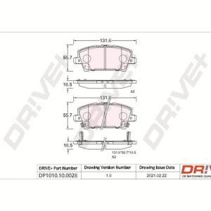 Placute frana HONDA CIVIC VIII limuzina (FD, FA) 1.8 (FD1, FD7, FA1) benzina 140 cai DRIVE DP1010.10.0028