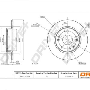 Disc frana HONDA CIVIC VIII limuzina (FD, FA) 1.3 IMA (FA3, FD3) benzina/elector 95 cai DRIVE DP1010.11.0273
