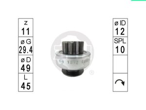 Cuplaj unisens demaror HONDA CIVIC VIII Hatchback (FN, FK) 2.2 CTDi (FK3) diesel 140 cai ERA ZN1812