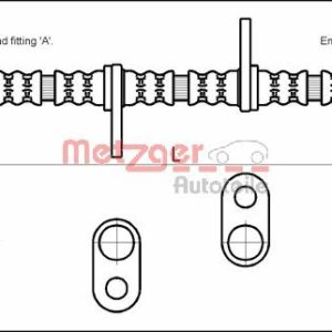 Furtun frana HONDA CIVIC IV Hatchback (EC, ED, EE, EF) 1.6 i 16V (ED7) benzina 109 cai METZGER 4113605