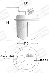 Filtru combustibil HONDA CIVIC V Hatchback (EG) 1.5 i 16V (EG4) benzina 90 cai CHAMPION L229/606