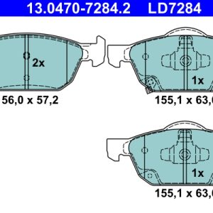 Placute frana HONDA CIVIC X limuzina (FC_) 1.0 iVTEC (FC9) benzina 126 cai ATE 13.0470-7284.2