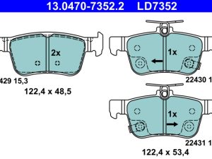 Placute frana HONDA CIVIC X limuzina (FC_) 1.0 iVTEC (FC9) benzina 126 cai ATE 13.0470-7352.2