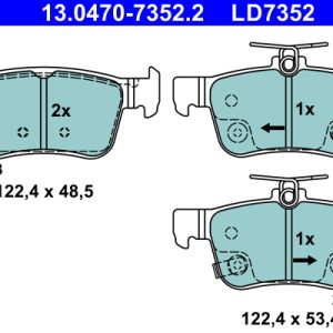 Placute frana HONDA CIVIC X hatchback (FC_, FK_) 1.0 VTEC (FK6) benzina 129 cai ATE 13.0470-7352.2