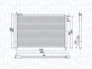 Condensator climatizare HONDA CIVIC VII Hatchback (EU, EP, EV) 1.7 CTDi (EP4, EU9) diesel 100 cai MAGNETI MARELLI 350203971000