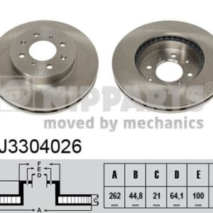 Disc frana HONDA CIVIC VII Hatchback (EU, EP, EV) 1.4 i (EP1, EU7) benzina 75 cai NIPPARTS J3304026