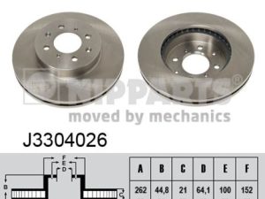 Disc frana HONDA CIVIC VII limuzina (ES, ET) 1.3 IMA (ED9, ES9) benzina/elector 83 cai NIPPARTS J3304026