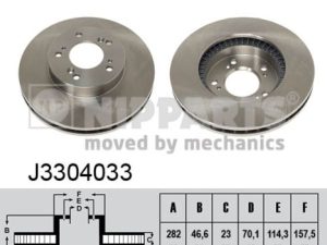 Disc frana HONDA HR-V (GH_) 1.6 16V (GH1, GH3) benzina 105 cai NIPPARTS J3304033