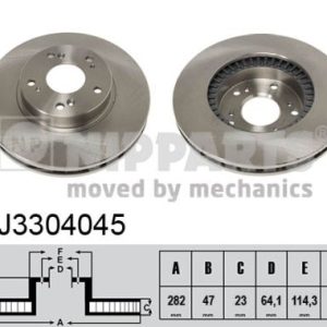 Disc frana HONDA CIVIC VII Hatchback (EU, EP, EV) 1.4 iS (EP1, EU5, EU7) benzina 90 cai NIPPARTS J3304045