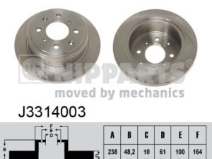 Disc frana HONDA CIVIC V cupe (EJ) 1.5 i LSi (EJ2) benzina 101 cai NIPPARTS J3314003