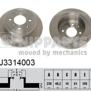 Disc frana HONDA CIVIC IV limuzina (ED, EF) 1.5 i 16V (ED3) benzina 90 cai NIPPARTS J3314003