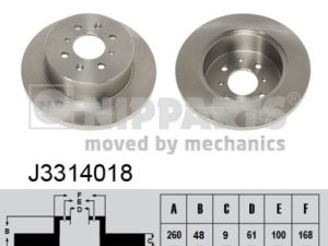 Disc frana HONDA CIVIC VII limuzina (ES, ET) 1.3 IMA (ED9, ES9) benzina/elector 83 cai NIPPARTS J3314018