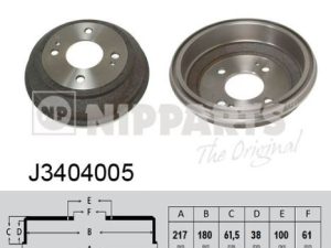 Tambur frana HONDA CIVIC III limuzina (AM, AK, AU) 1.5 (AAH, SC9) benzina 86 cai NIPPARTS J3404005