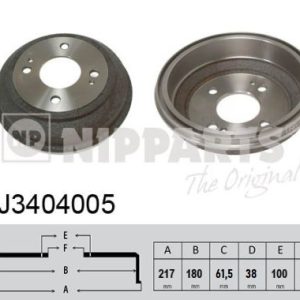 Tambur frana HONDA CIVIC III limuzina (AM, AK, AU) 1.5 (AAH, SC9) benzina 86 cai NIPPARTS J3404005
