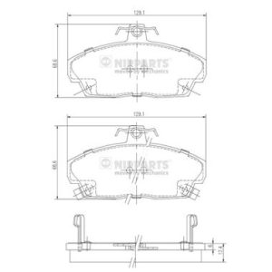 Placute frana HONDA CIVIC VII Hatchback (EU, EP, EV) 1.4 i (EP1, EU7) benzina 75 cai NIPPARTS J3604031