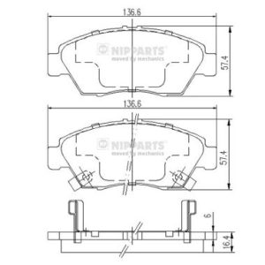 Placute frana HONDA CIVIC IV Hatchback (EC, ED, EE, EF) 1.3 16V Cat (EC8) benzina 75 cai NIPPARTS J3604033