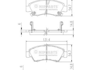 Placute frana HONDA CIVIC VI Hatchback (EJ, EK) 1.4 i (EJ9) benzina 75 cai NIPPARTS J3604034