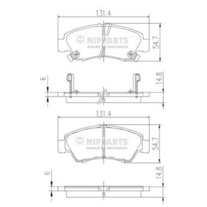 Placute frana HONDA CIVIC VI Hatchback (EJ, EK) 1.4 i (EJ9) benzina 75 cai NIPPARTS J3604034