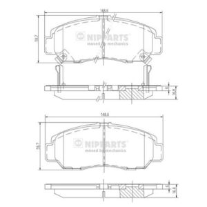 Placute frana HONDA CIVIC IX limuzina (FB) 1.8 (FB2) benzina 140 cai NIPPARTS J3604051
