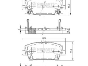 Placute frana HONDA CIVIC VIII limuzina (FD, FA) 1.3 IMA (FA3, FD3) benzina/elector 95 cai NIPPARTS J3604065