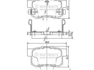 Placute frana HONDA CIVIC VI Hatchback (EJ, EK) 1.4 i (EJ9) benzina 75 cai NIPPARTS J3614008