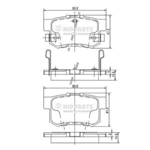 Placute frana HONDA CIVIC VIII limuzina (FD, FA) 1.3 IMA (FA3, FD3) benzina/elector 95 cai NIPPARTS J3614008