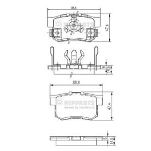 Placute frana HONDA CIVIC VIII limuzina (FD, FA) 1.3 IMA (FD3) benzina/elector 116 cai NIPPARTS J3614017