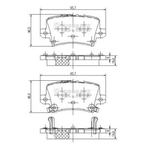 Placute frana HONDA CIVIC IX (FK) 1.4 i-VTEC (FK1) benzina 99 cai NIPPARTS J3614018