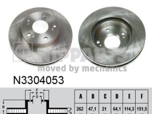 Disc frana HONDA CIVIC VIII limuzina (FD, FA) 1.3 IMA (FA3, FD3) benzina/elector 95 cai NIPPARTS N3304053