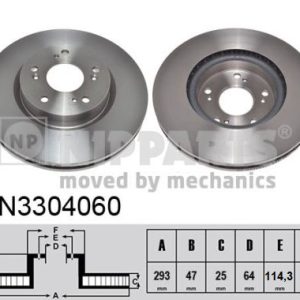 Disc frana HONDA CIVIC X hatchback (FC_, FK_) 1.0 VTEC (FK6) benzina 129 cai NIPPARTS N3304060