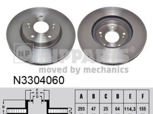 Disc frana HONDA CIVIC IX (FK) 1.4 i-VTEC (FK1) benzina 99 cai NIPPARTS N3304060