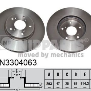 Disc frana HONDA HR-V (RU) 1.5 (RU1) benzina 130 cai NIPPARTS N3304063