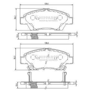 Placute frana HONDA CR-Z (ZF) 1.5 IMA (ZF1) benzina/elector 124 cai NIPPARTS N3604068