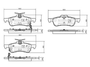 Placute frana HONDA CIVIC IX Tourer (FK) 1.6 i-DTEC (FK3) diesel 120 cai NIPPARTS N3614022