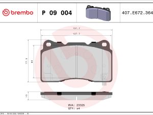Placute frana HONDA CIVIC IX (FK) 2.0 i-VTEC Type R (FK2) benzina 310 cai BREMBO P 09 004