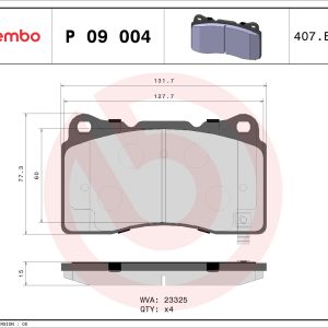 Placute frana HONDA CIVIC IX (FK) 2.0 i-VTEC Type R (FK2) benzina 310 cai BREMBO P 09 004
