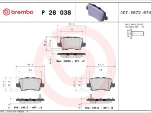Placute frana HONDA CIVIC VIII Hatchback (FN, FK) 1.4 (FK1) benzina 83 cai BREMBO P 28 038