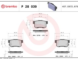 Placute frana HONDA CIVIC VIII limuzina (FD, FA) 1.3 (FD3) benzina 116 cai BREMBO P 28 039