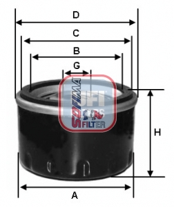Filtru ulei HONDA CIVIC II combi (WC) 1300 (AWC) benzina 60 cai SOFIMA S 8240 R