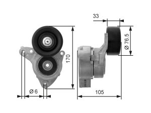Intinzator curea transmisie HONDA CIVIC VII Hatchback (EU, EP, EV) 2.0 Type-R (EP3) benzina 200 cai GATES T38421