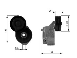 Intinzator curea transmisie HONDA CIVIC VI Fastback (MA, MB) 2.0 i TD (MB7) diesel 86 cai GATES T38430