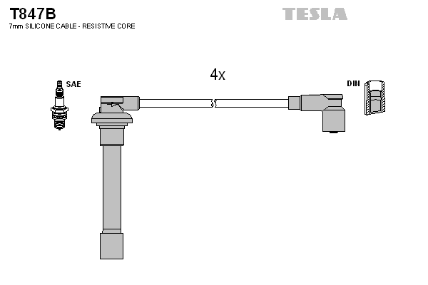 Set cablaj aprindere HONDA CIVIC VI Fastback (MA, MB) 1.4 i (MA8, MB2) benzina 75 cai TESLA T847B
