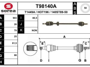 Planetara HONDA CIVIC VI Aerodeck (MB, MC) 1.4 16V (MB8) benzina 90 cai EAI T98140A