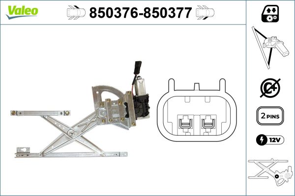 Mecanism actionare geam HONDA CIVIC VII Hatchback (EU, EP, EV) 1.4 i (EP1, EU7) benzina 75 cai VALEO 850376