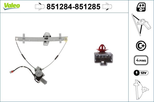 Mecanism actionare geam HONDA CIVIC VII Hatchback (EU, EP, EV) 1.4 iS (EP1, EU5, EU7) benzina 90 cai VALEO 851284