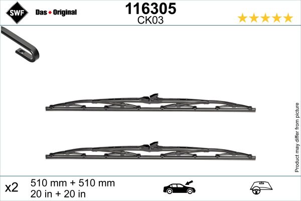 Lamela stergator HONDA NSX I Cabriolet (NA) 3.0 24V Vtec (NA1) benzina 274 cai SWF 116305